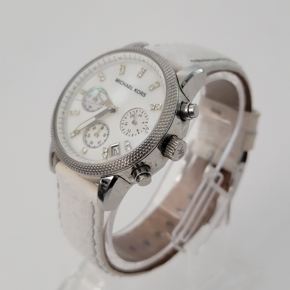 Michael Kors Cronograph Mother Of Pearl Dial Quarz Women's Watch - Picture 4 of 16
